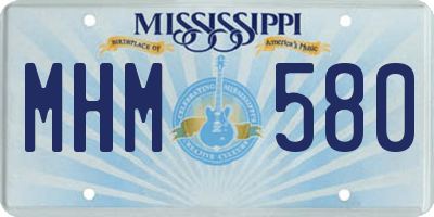 MS license plate MHM580