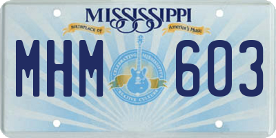 MS license plate MHM603