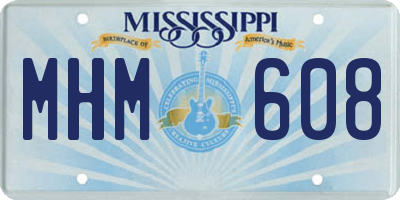 MS license plate MHM608
