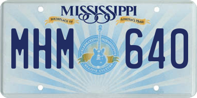 MS license plate MHM640