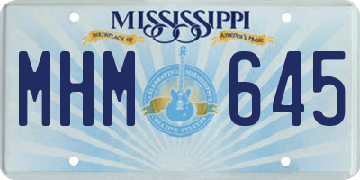 MS license plate MHM645