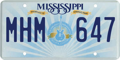 MS license plate MHM647