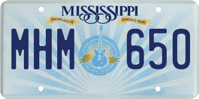 MS license plate MHM650