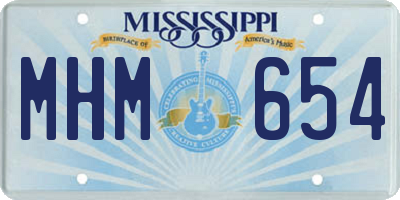 MS license plate MHM654