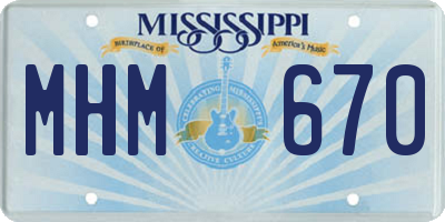 MS license plate MHM670