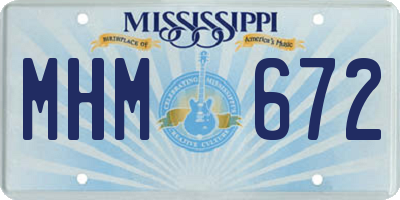 MS license plate MHM672