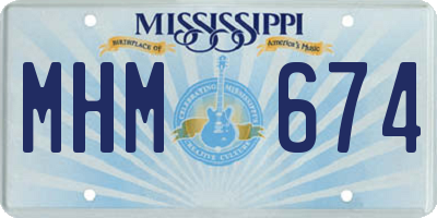 MS license plate MHM674