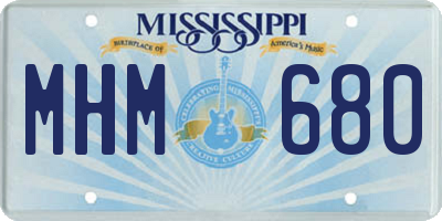 MS license plate MHM680