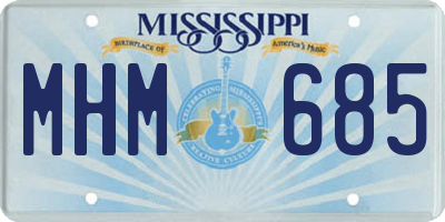 MS license plate MHM685