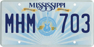 MS license plate MHM703