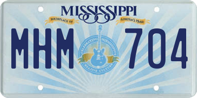 MS license plate MHM704