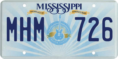 MS license plate MHM726