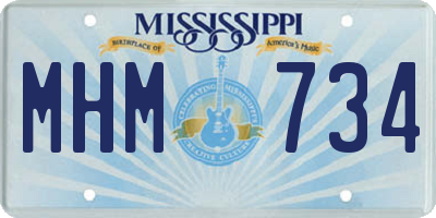 MS license plate MHM734