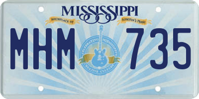 MS license plate MHM735