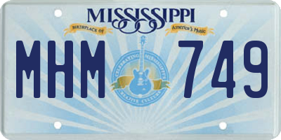MS license plate MHM749