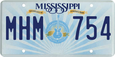 MS license plate MHM754