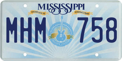 MS license plate MHM758