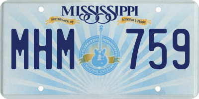 MS license plate MHM759