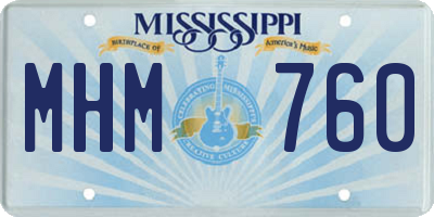 MS license plate MHM760