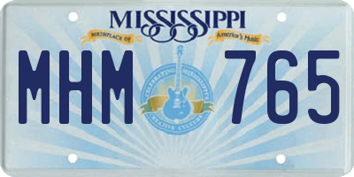 MS license plate MHM765
