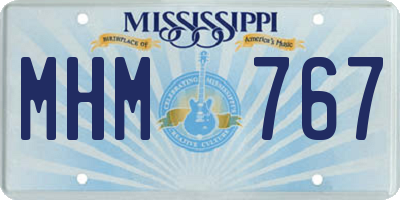 MS license plate MHM767