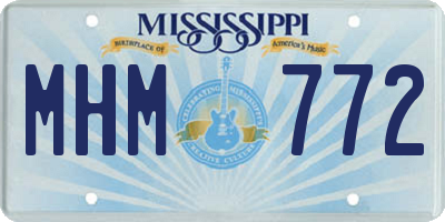 MS license plate MHM772