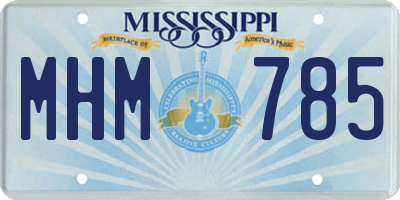 MS license plate MHM785