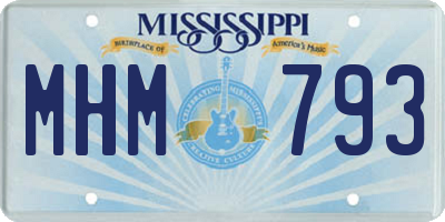 MS license plate MHM793