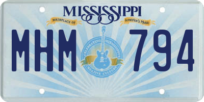 MS license plate MHM794