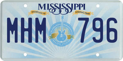 MS license plate MHM796