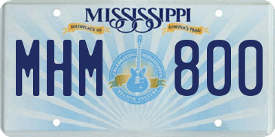 MS license plate MHM800