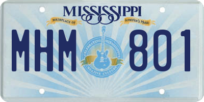 MS license plate MHM801