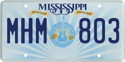 MS license plate MHM803