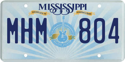 MS license plate MHM804