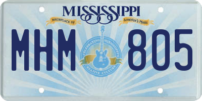 MS license plate MHM805