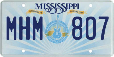 MS license plate MHM807