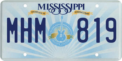 MS license plate MHM819