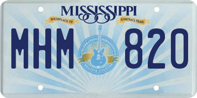 MS license plate MHM820