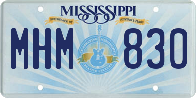 MS license plate MHM830