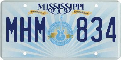 MS license plate MHM834