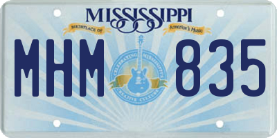 MS license plate MHM835