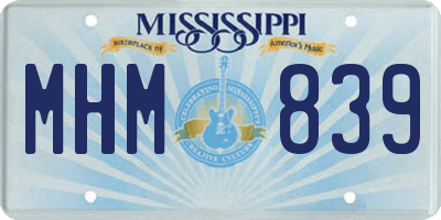 MS license plate MHM839