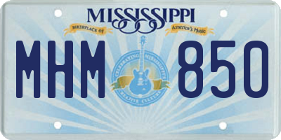 MS license plate MHM850