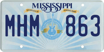 MS license plate MHM863