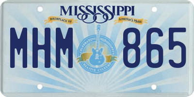 MS license plate MHM865