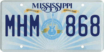 MS license plate MHM868