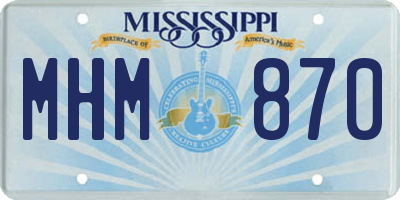 MS license plate MHM870