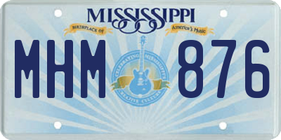 MS license plate MHM876