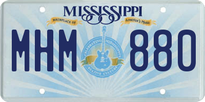 MS license plate MHM880