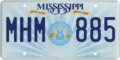 MS license plate MHM885